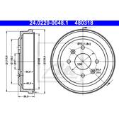 Jeu de 2 tambours de frein ATE - 24.0220-0048.1