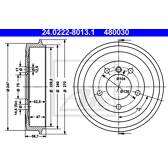 Jeu de 2 tambours de frein ATE - 24.0222-8013.1
