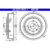 Jeu de 2 tambours de frein ATE - 24.0223-0021.1