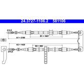 Trekkabel, parkeerrem ATE - 24.3727-1106.2