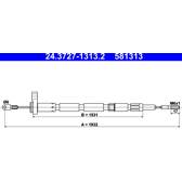 Trekkabel, parkeerrem ATE - 24.3727-1313.2