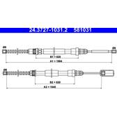 Vajer, parkeringsbroms ATE - 24.3727-1031.2
