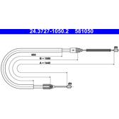 Vajer, parkeringsbroms ATE - 24.3727-1050.2