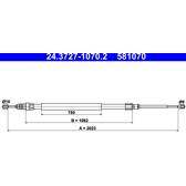 Vajer, parkeringsbroms ATE - 24.3727-1070.2