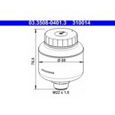 Vase d'expansion, bocal liquide de frein ATE - 03.3508-0401.3