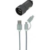 Kit chargeur 12/24V + câble 2 en 1 micro-USB Auto-T - 540204