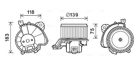 Electric Motor, interior blower