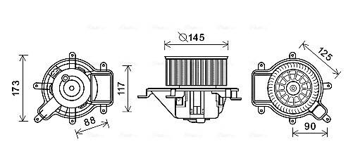 Electric Motor, interior blower