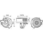 Electric Motor, interior blower AVA QUALITY COOLING  - OL8639