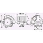 Electric Motor, interior blower AVA QUALITY COOLING  - OL8689