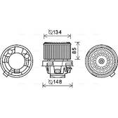 Electric Motor, interior blower AVA QUALITY COOLING  - PE8374
