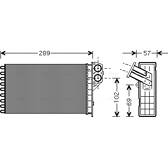 Heat Exchanger, interior heating AVA QUALITY COOLING  - PEA6226