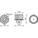 Electric Motor, interior blower AVA QUALITY COOLING  - HY8556