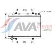 Radiador, arrefecimento do motor AVA QUALITY COOLING  - PE2259