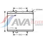 Radiador, arrefecimento do motor AVA QUALITY COOLING  - PE2281