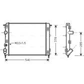 Radiator, engine cooling AVA QUALITY COOLING  - RTA2302