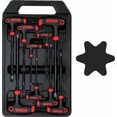 Schraubendreher mit T-Griff T-Profil (für Torx) mit Stirnbohrung T10 - T50 9 Teile BGS DIY - 7880