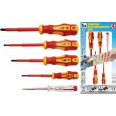 VDE Electrician's Flat/Phillips Screwdriver Set 5-Piece BGS DIY - 35815