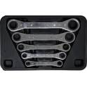 Ratchet ring spanner set 6 x 8 - 19 x 22 mm 5 pieces BGS DIY - 1450