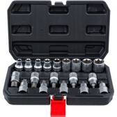 Conjunto de botões/unidades 12,5 mm (1/2") perfil em T (para Torx)/Perfil E 19 peças BGS DIY - 95100