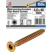 Tornillos multiusos para perfil en T (para Torx) T20 4,0 x 40 mm 150 piezas BGS DIY - 80994