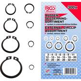 Assortimento di anelli elastici esterni - Ø 3 - 32 mm - 300 pezzi BGS - 8046