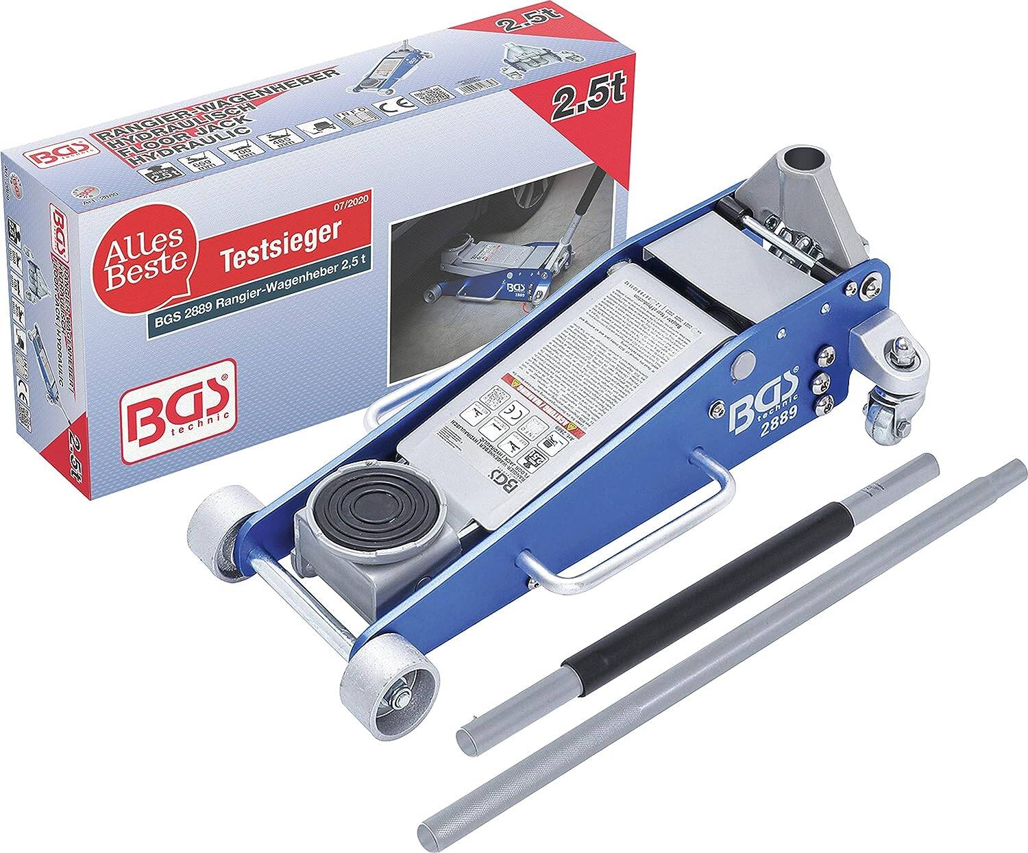 Hydraulic trolley jack aluminum-steel construction - 2.5 T - BGS