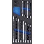 Insert de servante d'atelier 1/3: Jeu de clés mixtes à cliquet 8 - 19 mm - BGS - 12pcs BGS - 4196