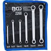 Set dubbele oogsleutels profiel E - E6 x E8 - E20 x E24 - 6 stuks BGS - 2268