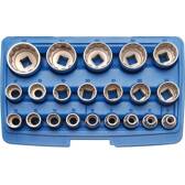 Socket set, twelve-point - 12.5 mm (1/2") - 8 - 36 mm - 21 pieces BGS - 2267