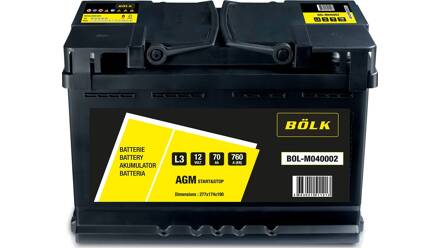 Batterie de voiture 70Ah/760A BOLK BOL-M040002
