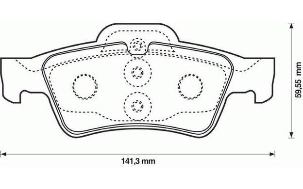 Rear brake pad set