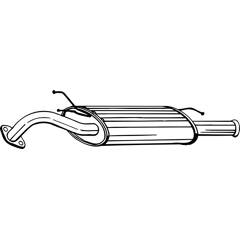 Silencieux Arrière échappement 28.050 - Compatible Citroën C3, C2, C3 Pluriel, Peugeot 1007