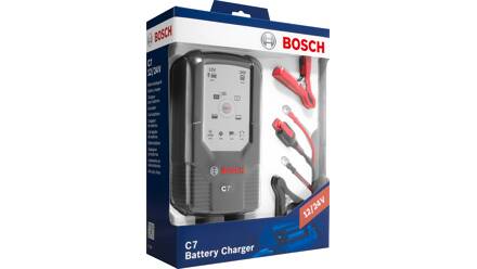 Bosch C7 - intelligentes und automatisches Batterieladegerät - 12V-24V / 7A  BOSCH 0 189 999 07M