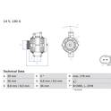 Alternador (Remanufaturado) BOSCH - 0 986 046 180