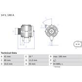 Alternador (Remanufaturado) BOSCH - 0 986 046 210