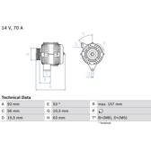 Alternateur (Remanufacturé) BOSCH - 0 986 039 760