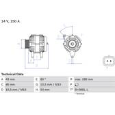 Alternateur (Remanufacturé) BOSCH - 0 986 046 240