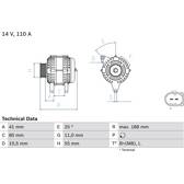 Alternator (Remanufactured) BOSCH - 0 986 046 060