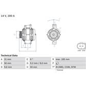 Alternator (Remanufactured) BOSCH - 0 986 048 550