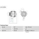 Alternatore (Rigenerato) BOSCH - 0 986 038 170