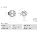 Alternatore (Rigenerato) BOSCH - 0 986 046 250