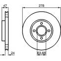 Jeu de 2 disques de frein BOSCH - 0 986 478 427