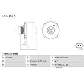Dynamo / Alternator (Gereviseerd) BOSCH - 0 986 041 750