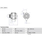 Dynamo / Alternator (Gereviseerd) BOSCH - 0 986 044 400