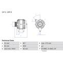 Dynamo / Alternator (Gereviseerd) BOSCH - 0 986 044 530