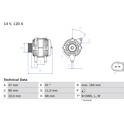 Dynamo / Alternator (Gereviseerd) BOSCH - 0 986 044 890