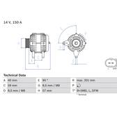 Dynamo / Alternator (Gereviseerd) BOSCH - 0 986 045 360