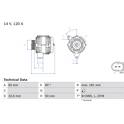 Dynamo / Alternator (Gereviseerd) BOSCH - 0 986 047 540