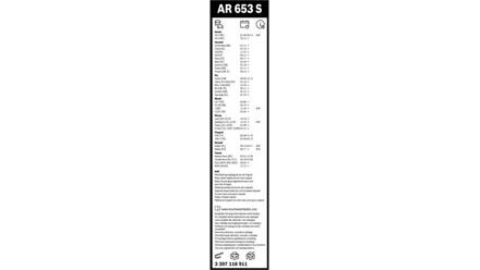 Escobillas Bosch AeroTwin AR653S - AR 653 S